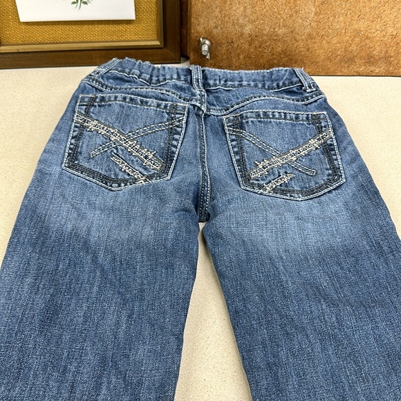 Boys Retro Wrangler Blue Jeans Bootcut Jeans Adjustable Waist - Picture 4 of 8
